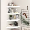 Image de vidaXL Hoekschappen zwevend 4 st 35x35x3,8 cm MDF hoogglans wit323909