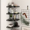 Image de vidaXL Hoekschappen zwevend 4 st 35x35x3,8 cm MDF hoogglans zwart323912
