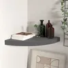 Image de Étagère d angle flottante gris brillant 35x35x3,8 cm MDF