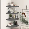 Image de vidaXL Hoekschappen zwevend 4 st 35x35x3,8 cm MDF hoogglans grijs323915