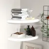 Image de Étagères d angle flottantes 2 pcs blanc 35x35x3,8 cm MDF