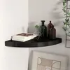 Image de Étagère d angle flottante noir 35x35x3,8 cm MDF