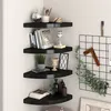 Image de Étagères d angle flottantes 4 pcs noir 35x35x3,8 cm MDF