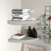 Image de vidaXL Hoekschappen zwevend 2 st 35x35x3,8 cm MDF grijs323923