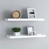 Image de Étagères à rebord pour cadre photo 2 pcs Blanc 40x9x3 cm MDF