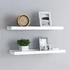 Image de Étagères à rebord pour cadre photo 2 pcs Blanc 60x9x3 cm MDF