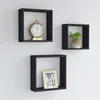 Image de vidaXL Wandschappen kubus 3 st MDF zwart323950