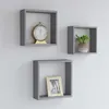 Image de Étagères murales sous forme de cube 3 pcs Gris MDF