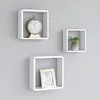 Image de Étagères murales sous forme de cube 3 pcs Blanc MDF