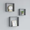 Image de Étagères murales sous forme de cube 3 pcs Gris MDF