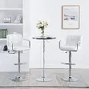 Image de Tabourets de bar lot de 2 blanc similicuir