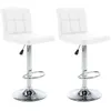 Image de Tabourets de bar lot de 2 blanc similicuir