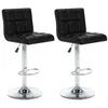Image de Tabourets de bar lot de 2 noir similicuir