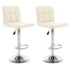 Image de Tabourets de bar lot de 2 crème similicuir