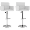 Image de vidaXL Tabourets de bar lot de 2 blanc similicuir323653