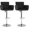 Image de Tabourets de bar lot de 2 noir similicuir
