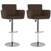 Image de Tabourets de bar lot de 2 marron similicuir