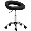 Image de vidaXL Chaise de travail roulante Noir Similicuir323664