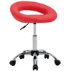 Image de Chaise de bureau vidaxl H. 55 cm non pliable interieur en plastique rouge