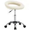 Image de vidaXL Chaise de travail roulante Crème Similicuir323667