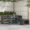 Image de vidaXL Mobilier à dîner de jardin 4pcs et coussins Gris Résine tressée 311914