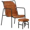 Image de vidaXL Fauteuil de Relaxation avec Repose-pied Chaise de Salon Chaise de Salle de Séjour Chambre à Coucher Maison Intérieur Marron Cuir Véritable