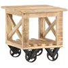 Image de vidaXL Bijzettafel op wieltjes 40x40x42 cm ruw mangohout320936
