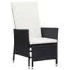 Image de Chaise vidaxl H. 106 cm non pliable exterieur en resine tressee noir