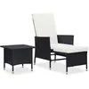 Image de Salon de jardin 2 pcs avec coussins Résine tressée Noir