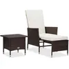 Image de Salon de jardin Vidaxl resine tressee beige 2 pieces 50.0 x 50 x 45 2 personnes