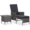 Image de Salon de jardin 2 pcs avec coussins Résine tressée Gris