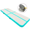 Image de Tapis gonflable de gymnastique avec pompe 400x100x15cm PVC Vert