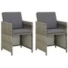 Image de Chaises de jardin lot de 2 avec coussins Résine tressée Gris