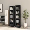 Image de Armoires à CD 2 pcs Noir 21x16x93,5 cm Bois d ingénierie