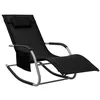Image de Chaise longue vidaxl noir H. 88 cm L. 149 cm en acier non empilable non pliable