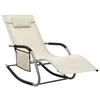 Image de Chaise longue textilène crème et gris