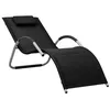 Image de Chaise longue vidaxl H. 67 cm L. 62 cm noir en acier non empilable non pliable