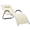 Image de Chaise longue vidaxl H. 67 cm beige L. 62 cm en acier non empilable non pliable