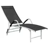 Image de Chaise longue vidaxl H. 96 cm noir L. 170 cm en aluminium empilable non pliable
