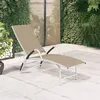 Image de Chaise longue vidaxl beige L. 170 cm en aluminium H. 96 cm empilable non pliable