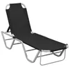 Image de Chaise longue aluminium et textilène noir
