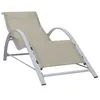 Image de vidaXL Chaise Longue Bain de Soleil de Patio Transat de Terrasse Chaise Longue d'Extérieur Transat de Jardin Textilène et Aluminium Crème 310535