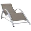 Image de vidaXL Chaise Longue Bain de Soleil de Patio Transat de Terrasse Chaise Longue d'Extérieur Transat de Jardin Textilène et Aluminium Taupe