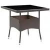 Image de Table de salle à manger de jardin Marron Résine tressée