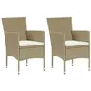 Image de Lot de 2 chaise vidaxl H. 84 cm non pliable en resine tressee exterieur beige