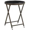 Image de vidaXL Salontafel 60 cm poly rattan en gehard glas bruin310560