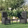 Image de Lot de 2 chaise vidaxl en resine tressee empilable non pliable H. 93 cm exterieur noir