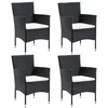 Image de Lot de 4 chaise vidaxl H. 84 cm empilable non pliable exterieur en resine tressee noir