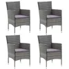 Image de Chaises à manger de jardin lot de 4 Résine tressée Gris