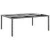 Image de vidaXL Table de jardin 200x150x75 cm Verre trempé-résine tressée Gris 310587